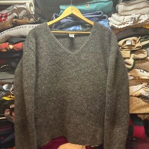 Vintage Women's Eileen Fisher Gray Wool Mohair Knit Sweater Size Large